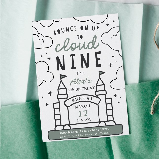 Convite Bunt House Kids 9ª Festa de aniversário (Criador carregado)