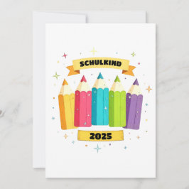 Convite Bunte Stifte mit Sternchen - Schulkind 2025 |