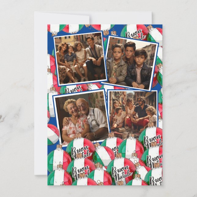 Convite Buon Natale Saudação Real Azul (Frente)