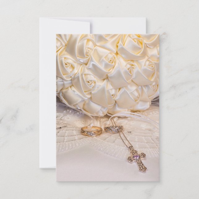 Convite buquê 5807 com anéis e cruzes (Frente)