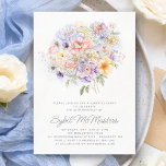 Convite Buquê aniversário de 30 anos Surprise Party<br><div class="desc">Um elegante buquê floral de aquarelas de flores de vintage enfeita a parte superior deste convite de festas aniversário de 30 anos. As flores pastéis suaves são acentuadas com a arte moderna de linha. O nome do celebrante de aniversário é escrito em um roteiro moderno e simples. Há sinais de...</div>