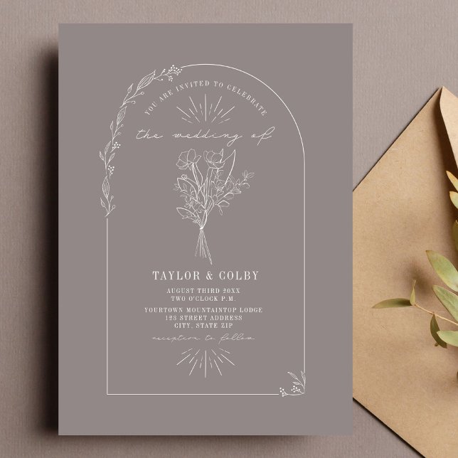 Convite Buquê Arch de Linha Casamento Ametist (Criador carregado)