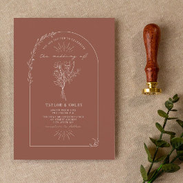 Convite Buquê Arch Linha Terracotta Wedding Invitati