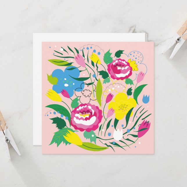 Convite Buquê colorido. (Frente/Verso In Situ)