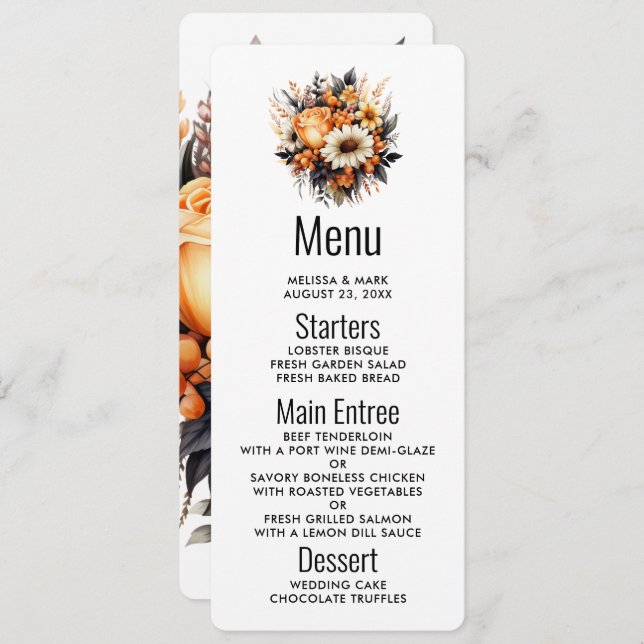 Convite Buquê da Cinza amarela laranja (Frente/Verso)