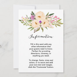 Convite Buquê de Anêmonas em Marfim em Aquarela