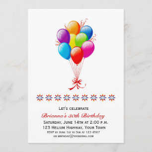 Convite Buquê de Balões, Aniversário