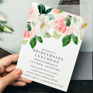 Convite Buquê de Blush Bridesmaids Casamento Luncheon