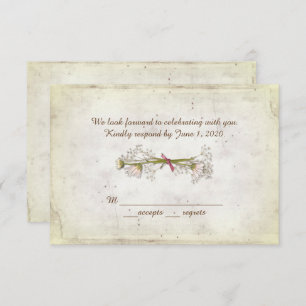 Convite Buquê de casamento da RSVP com pérolas