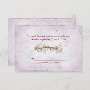 Convite Buquê de casamento da RSVP com pérolas