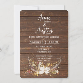 Convite Buquê de Casamento de Deer Antlers