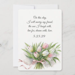Convite Buquê de Casamento de Tulip com Fita