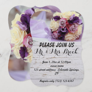 Convite Buquê de casamento Flor Romântico Destino do Desti