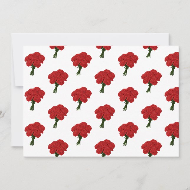 Convite Buquê de Cravos Vermelhos – Arte Romântica Elegant (Frente)