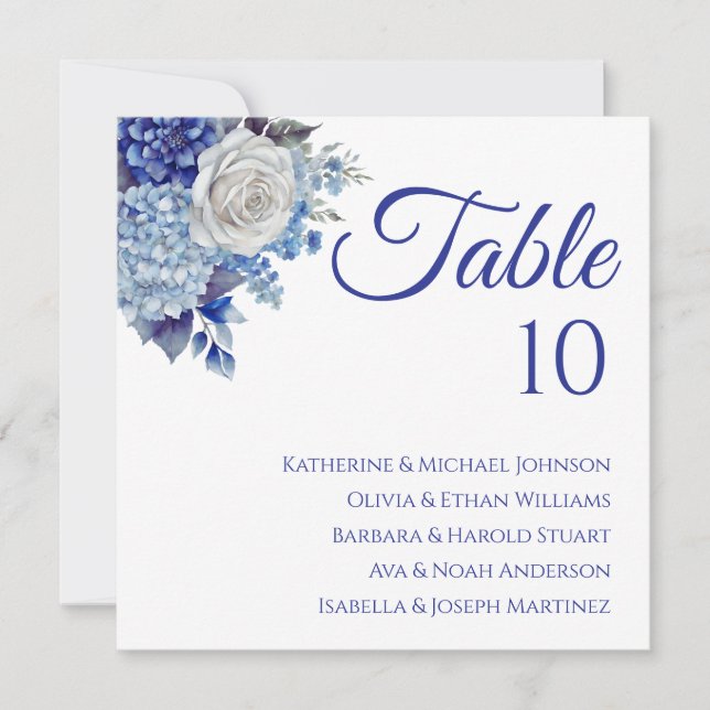 Convite Buquê De Flor Azul De Água - Casamento- (Frente)