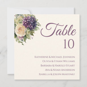 Convite Buquê De Flor Púrpura A Aquarela- Casamento