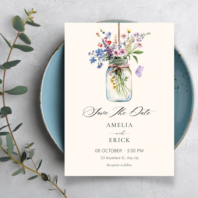Convite Buquê de flores casamento minimalista (Criador carregado)