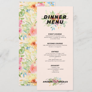 Convite Buquê de flores cor-de-rosa e amarelo delicado & p