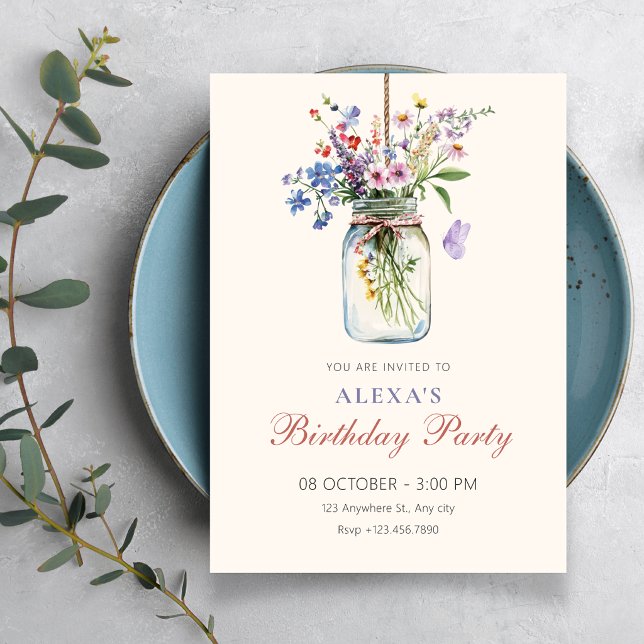 Convite Buquê de flores de aniversário (Criador carregado)