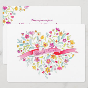 Convite Buquê de flores do coração, almoço de noiva