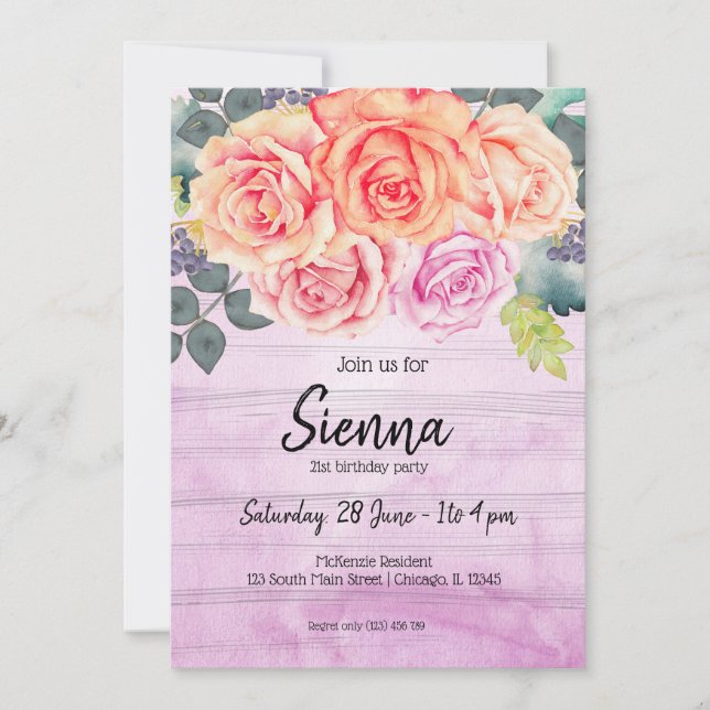 Convite Buquê de flores para todas as ocasiões (Frente)