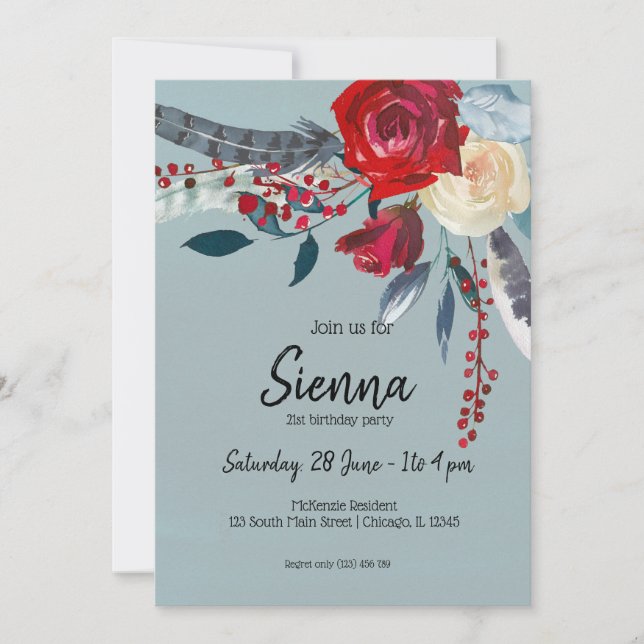 Convite Buquê de flores para todas as ocasiões (Frente)