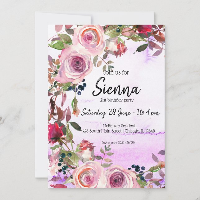 Convite Buquê de flores para todas as ocasiões (Frente)