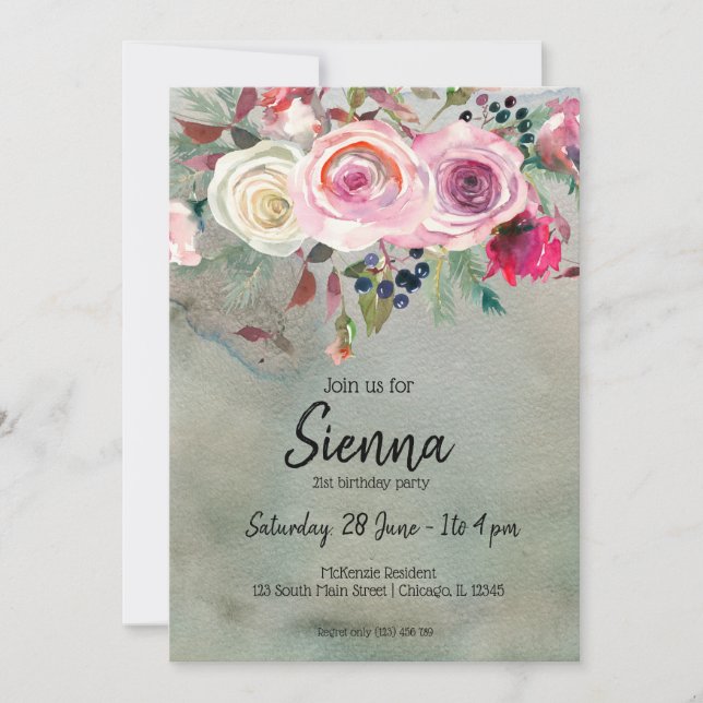 Convite Buquê de flores para todas as ocasiões (Frente)