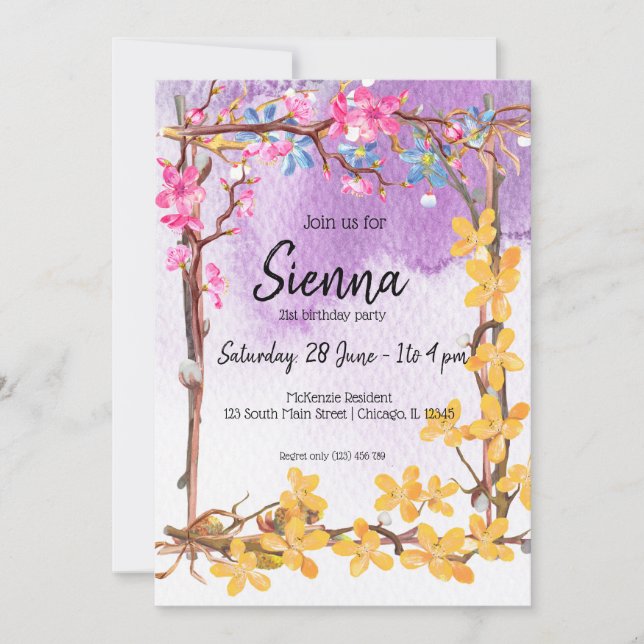 Convite Buquê de flores para todas as ocasiões (Frente)