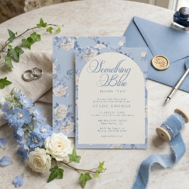 Convite Buquê de Flores Silvestres Algo Azul Chá de Noiva 
