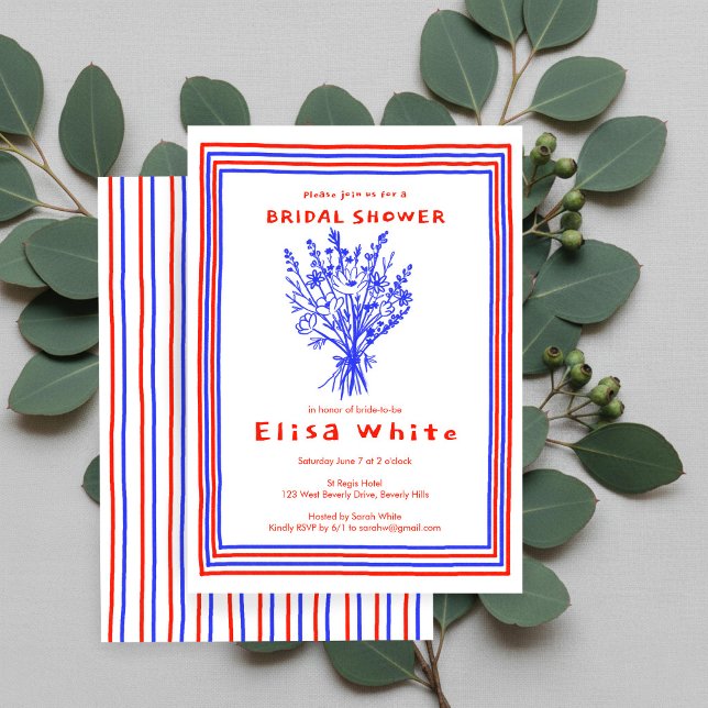 Convite Buquê de Flores Silvestres Chá de Noiva Rústico e  (Wildflower Bouquet Rustic Whimsical Bridal Shower Invitation
)