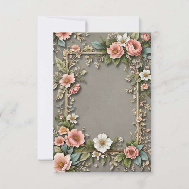 Convite Buquê de fundo das Cinzas escuras do casamento das (Frente)