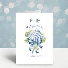 Convite Buquê de Hydrangea azul | Proposta Bridesmaid