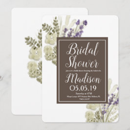 Convite Buquê De Lavanda Em Aquarela Botânica Chá De Noiva