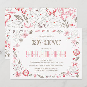 Convite Buquê De Natureza Rosa Suave