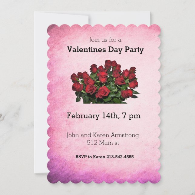 Convite Buquê de rosas vermelhas (Frente)