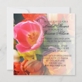 Convite Buquê de Tulipas Elegantes de Luxo Convide