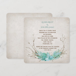 Convite buquê do ramo de casamento na textura