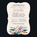 Convite Buquê Elegante de 60º aniversário<br><div class="desc">60º Buquê Elegante de Aniversário. Este convite brilhante e colorido é perfeito para qualquer celebração de aniversário moderna.</div>