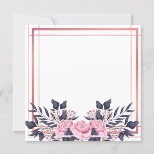 Convite Buquê Floral com Borda Rosa