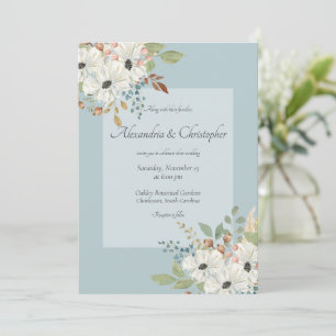Convite Buquê Floral de Aquarela de Queda
