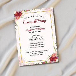 Convite Buquê Floral Elegante do Partido de Despedida das 