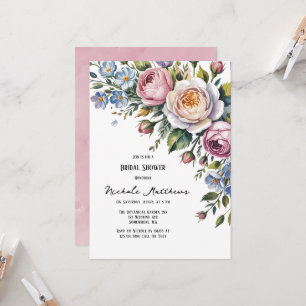 Convite Buquê Floral Romântico Brunch e Bubble