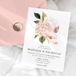 Convite Buquê Floral Rosa de Primavera Casamento