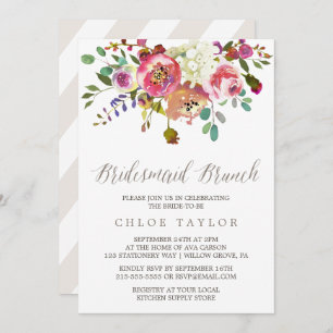 Convite Buquê Floral Simples Bridesmaid Brunch