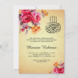 Convite Buquê Floral Vintage Menina Aqiqah
