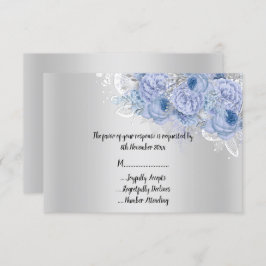 Convite Buquê Lilático Floral de Prata Metálica Elegante R