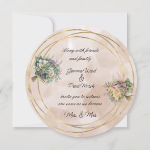 Convite Buquê Nupcial Floral Lésbico Casamento