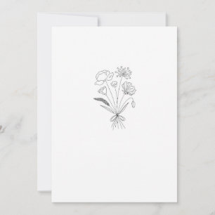 Convite Buquê preto e branco, flores, floral