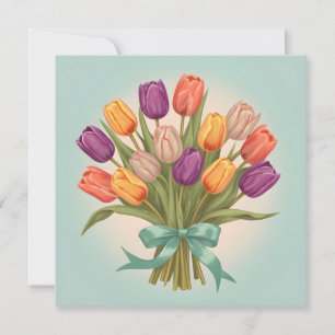 Convite buquê primavera tulipas